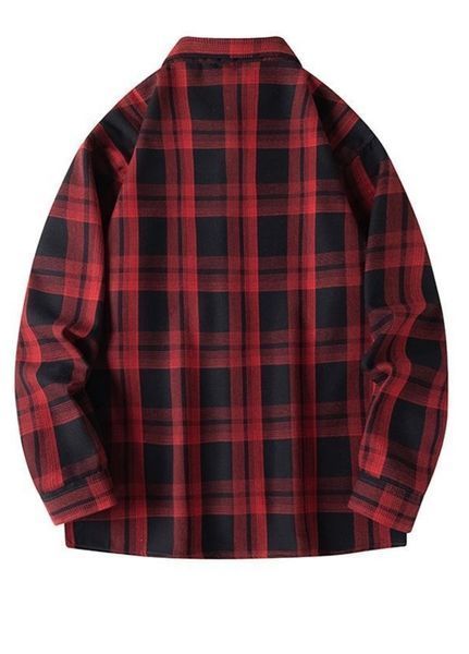 Чоловіча сорочка в клітинку oversize, вільний крій 100155 фото