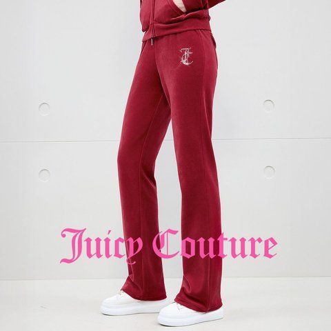Штани Juicy Couture велюрові червоні, р. XS 100137 фото