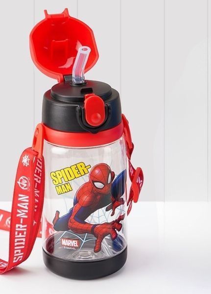 Пляшечка дитяча для води 520 мл Spider-Man з трубочкою та поїльником 100146 фото